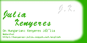 julia kenyeres business card